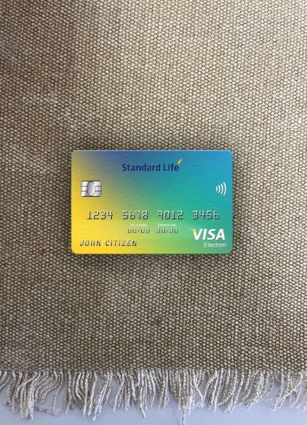 Download United Kingdom Standard Life bank visa electron card photolook front Photoshop template